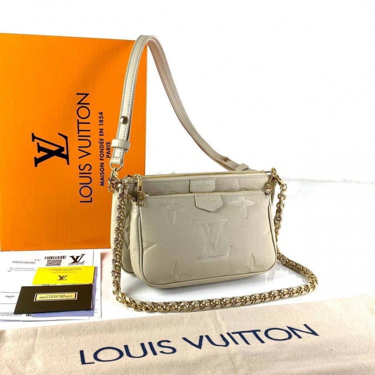 LOUİS VUİTTON MULTİ POCHETTE ACCESSOİRES KREM